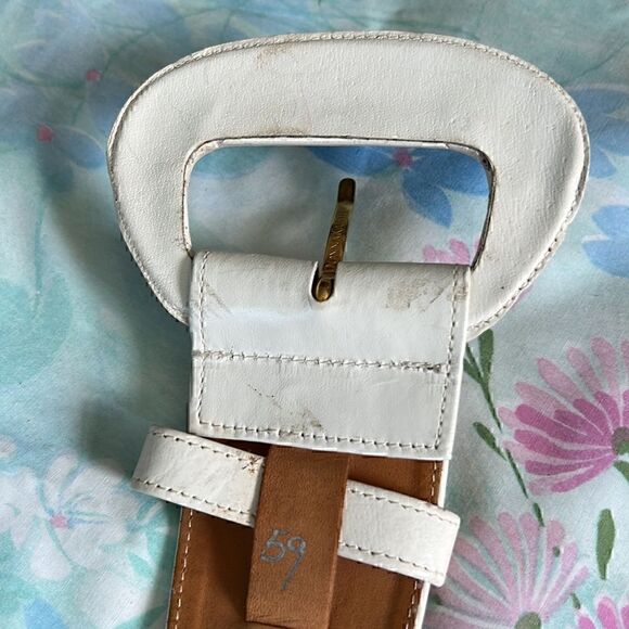 Vintage 80s Donna Karan BIG Leather Belt - Picture 9 of 14